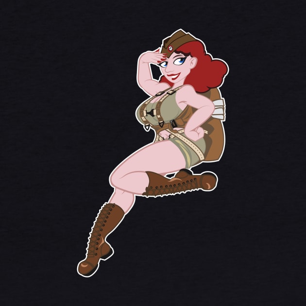 Airborne Pinup Cartoon Style by Baggss